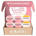 Gillette Venus ComfortGlide Women's Razor Blade Refills - White Tea & Olay, 6 Count Total