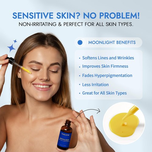 MAELOVE Moonlight Advanced Retinal Super Serum, 10x Stronger than Regular Retinol, for Softening Lines and Wrinkles, Reducing Dark Spots, Improving Skin Firmness, Vegan, Cruelty-Free, 1.0 fl oz