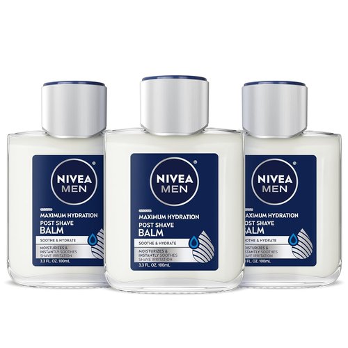 NIVEA MEN Maximum Hydration Post Shave Balm - 3X Hydration with Provitamin B5 & Aloe Vera | 3.3 Fl Oz, Pack of 3