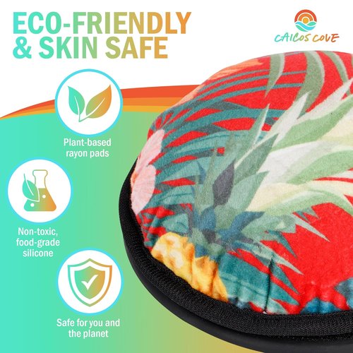 Skiennix Self Tanning Lotion Applicator - 17" Ergonomic Silicone Handle for Easy Application | Includes Exfoliating Pad