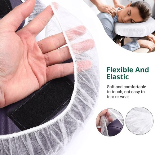 Noverlife Disposable Fitted Face Cradle Covers - Ultra Soft Non-Woven Massage Headrest | 100 PCS
