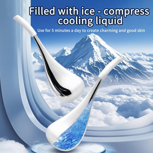 BIOESTHE Ice Globes for Face & Eyes, Unbreakable Stainless Steel Cryo Sticks for Beauty Routines, Facials Cold Roller Cooling Globes for Puffiness, Wrinkles, Dark Circles, Headaches(White)