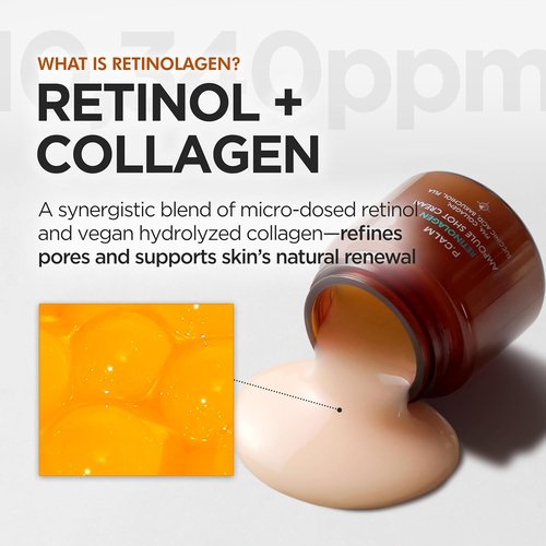 P.CALM Retinolagen Ampoule Shot Cream - Vegan Collagen & Bakuchiol for Pore Tightening | 60ml