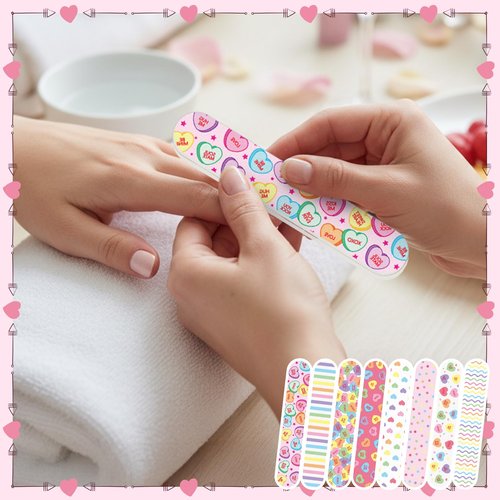 H1vojoxo Happy Wedding Party Nail Files - 48pcs Conversation Heart Double Sided Emery Boards Wedding Party Nail Files Favor Wedding Bridesmaid Gift for Employee Coworkers Appreciation Teacher Staff