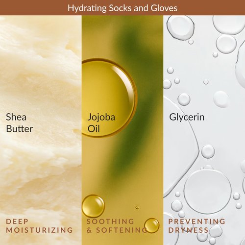 Epielle Hydrating & Moisturizing Hand & Foot Masks, Relieve and Soften Dry, Rough Skin, Self Care Gifts for Women, Spa Kit, Easter Basket Stuffers, 6 Moisturizing Gloves & 6 Moisturizing Socks