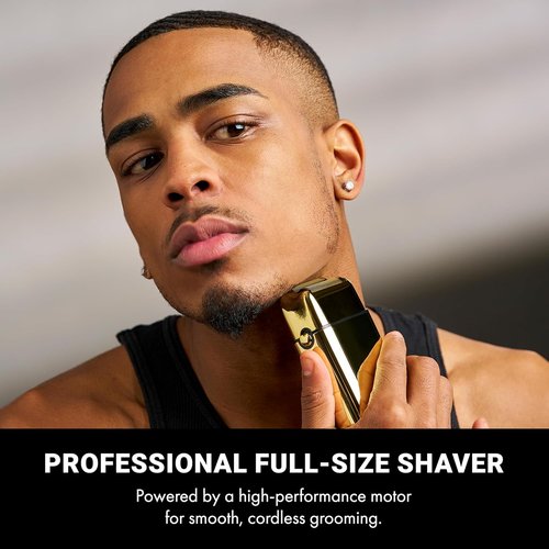 BaBylissPRO METALFX Double Foil Shaver - Portable Cordless Electric Razor for Beard, Head & Neck
