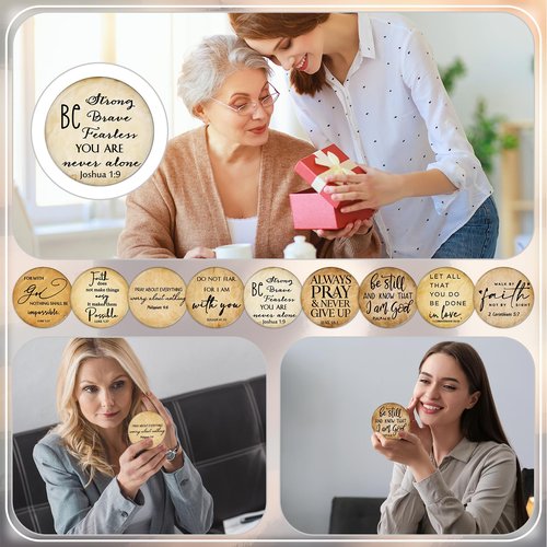 18 Pcs Mini Easter Christian Compact Mirrors for Women Mothers Day Church Gifts Retro Inspirational Bible Verse Pocket Makeup Mirrors Religious Employee Appreciation Gift for Church Party Favors