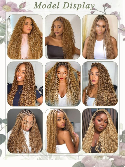 KULYMUWIG Blonde Human Braiding Hair for Boho Braids Deep Wave 18 Inch 100 g 4 Bundles Bulk Human Hair for Braiding No Weft 10A Curly Human Hair Extensions Wet and Wavy Color 27