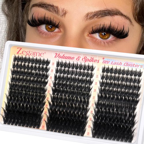 Manga Lash Clusters Wispy Eyelash Clusters With Spikes 300Pcs 13-21MM Long Volume Cluster Eyelash Extensions Fairy Lash Extensions Anime Lash Clusters Thick Individual Lashes by Zegaine