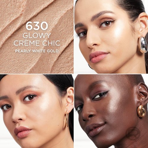 L'Oreal Paris True Match Lumi Highlighter Stick - Luminous Satin Glow for Face & Body, 630 Crème Chic, 0.17 Oz