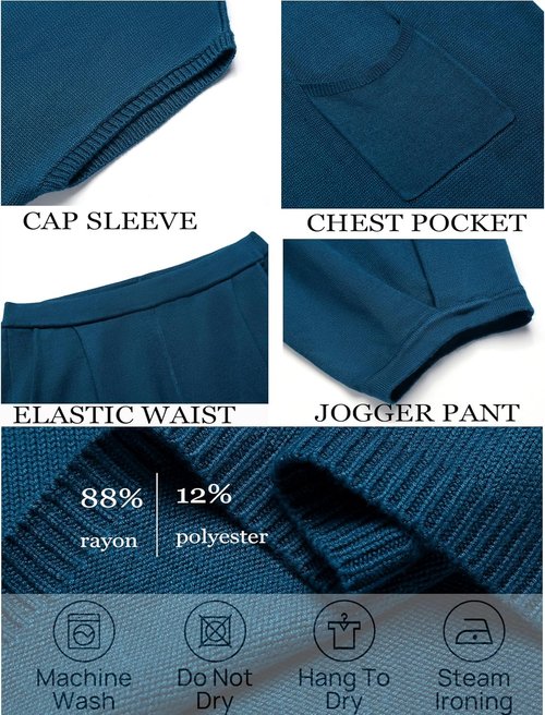 Ekouaer Two-Piece Lounge Set - Cozy Knit Sweater Top & Jogger Pants | Perfect for Relaxing
