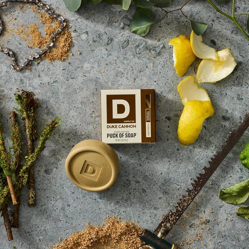 Duke Cannon Supply Co. Men's Bar Soap Puck 3-Pack – Triple-Milled Hydrating Soaps in Midnight Swim, Sawtooth & Bourbon Scents | 5 oz Each