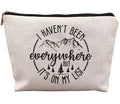 uinwk World Traveler Makeup Bag,Travelers Gift,Adventure Makeup Bag,Gifts For Women Who Like To Travel,I Haven't Been Everywhere But It's On My List