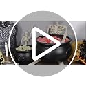 Large Size Halloween Cauldron Set - 12.6 & 7.4 Inch Black Plastic Witch Cauldrons with Handles