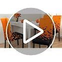 Halloween Chair Covers Set of 6 - Bat Design for Dining & Party Decor - Variation 01