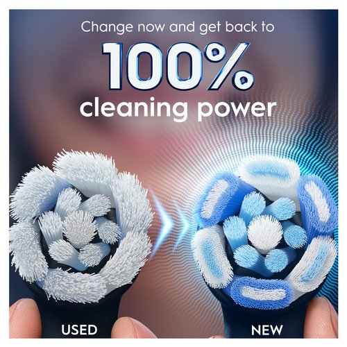 Oral-B iO Ultimate Clean Electric Toothbrush Head, Twisted & Angled Bristles for Deeper Plaque Removal, Pack of 2 Toothbrush Heads, Black