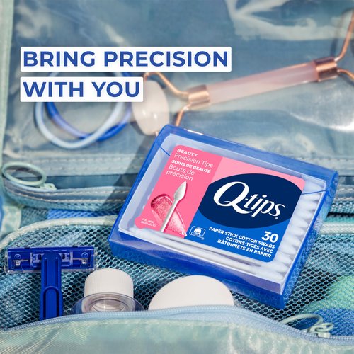 Q-tips Cotton Swabs Purse Pack Bundle (Hygiene Shield, Organic, Precision Tips & Original), Household Essentials, Beauty & Personal Care, 30 Count Each
