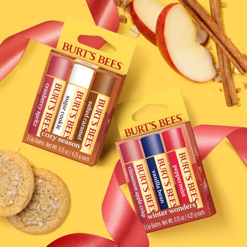 Burt's Bees Cozy Season Lip Balm Set, Natural Origin Lip Care, 3 Tubes, 0.15 oz.