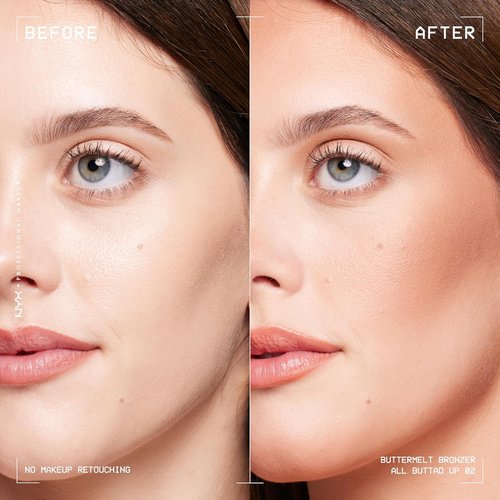 NYX PROFESSIONAL MAKEUP Matte Buttermelt Bronzer - Longwear Vegan Face Makeup, 12-Hour Wear | All Butta'D Up (Light Medium Neutral)