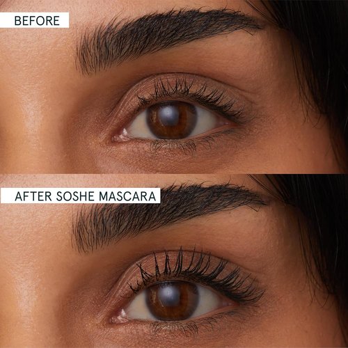 SOSHE Beauty Peptide Lengthening Mascara - Smudge Resistant & Flake-Free | Vegan, Cruelty-Free, Safe for Contact Lens Wearers
