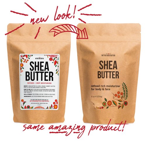Refined Shea Butter Unscented - 100% Pure African Shea Butter for Hair & Dry Skin - Use for Soap Base, Face & Body Moisturizer, for DIY Whipped Body Butter & Lip Balm 8 oz Bar