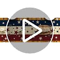 Stars & Stripes 4th of July Patriotic Table Runner 13 x 108 Inches - Red, Beige, Blue