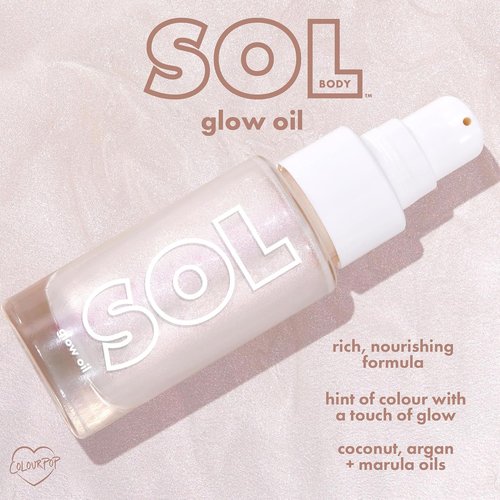 ColourPop SOL Mini Shimmering Dry Oil - Radiance-Boosting Body Oil with Coconut & Argan - Moonstone (0.88 fl oz)