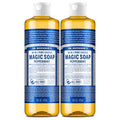 Dr. Bronner's Magic Soap-Pure-Castile Liquid Soap (Peppermint, 16 ounce, 2-Pack)-Regenerative Organic Certified Oils, 18-in-1 Uses: Body, Hair, Laundry, Pets & Dishes, Concentrated, Vegan, Non-GMO