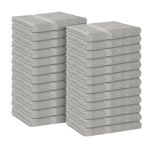 Avalon Towels Salon Towel - Silver Hand Towels Bulk Pack of 24-100% Cotton Absorbent Spa, Facial & Gym Towel for Working Out - 16x27 Inches (Not Bleach Proof)