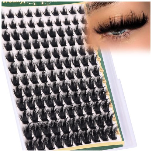 Manga Lash Clusters Spikes Lash Extension Wispy Cluster Eyelash Extensions D-curly Volume DIY Lash Extension Anime Eyelash Clusters 10-18MM Spiky Individual Lashes by Newcally