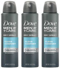 Dove Men + Care Dry Spray Antiperspirant, Clean Comfort 3.8 oz (Pack of 3)
