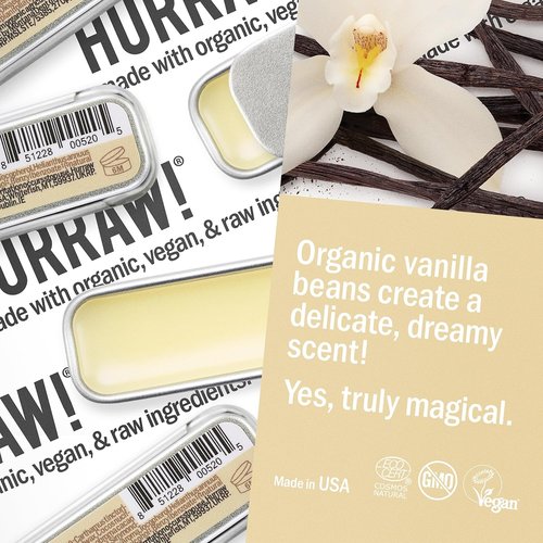 Hurraw! Lip Balm - Coconut, Mint & Vanilla - Organic, Vegan & Cruelty-Free | 3 Pack Bundle, Made in USA