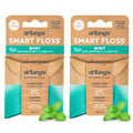 drTung's Smart Floss Mint for Teeth - Natural Expanding Dental Floss, Gentle on Tooth & Gums, Expands & Glides, PTFE & PFAS Free, Certified Organic Mint Essential Oils - Pack of 2
