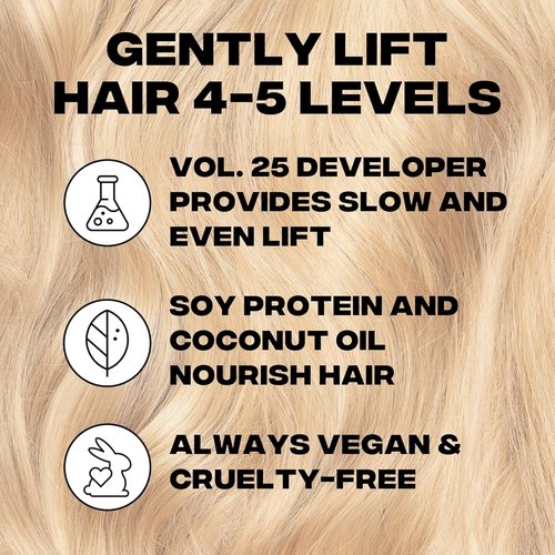 Good Dye Young Hair Lightener Kit - Vegan Dust-Free Powder & 25 Volume Developer - 4 oz. Moisturizing Bleach