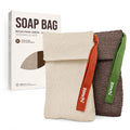 ZOMCHI Bar Soap Saver Bags, 2 Pieces Exfoliating Soap Bag with Different Roughness, Soap Bar Loofah for Men and Women, Body Scrubber Exfoliator for Smooth Clean Skin (Brown)