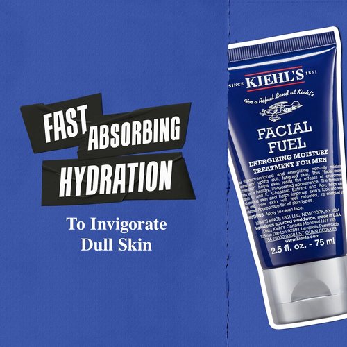Kiehl's Facial Fuel Moisturizer - Energizing Men's Face Cream with Vitamin C & Caffeine | Non-Greasy, Paraben-Free