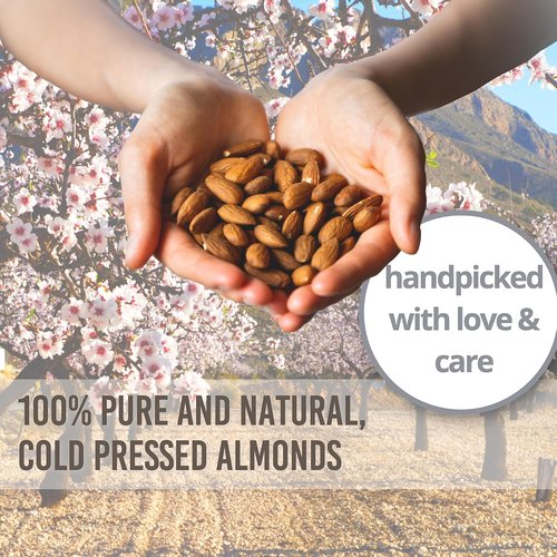 Essentially KateS Sweet Almond Oil 16 fl oz (Glass Bottle)- 100% Pure and Natural, Hexane Free - Skin, Hair, Body - Massage Oil