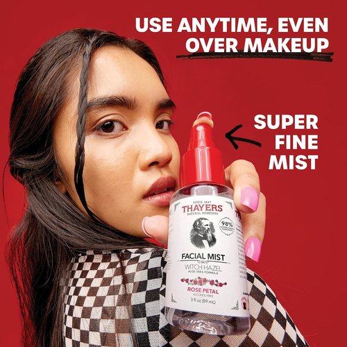 Thayers Witch Hazel Facial Mist Toner - Alcohol-Free, Soothing Aloe Vera & Rose Petal | 3 oz Trial Size