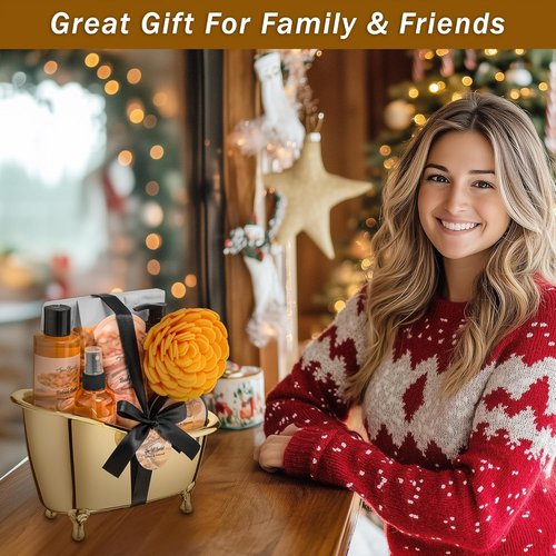 Regine Switzerland Spa Gift Basket - Luxury Bath Set with Honey & Almond | Includes Body Wash, Lotion, and More