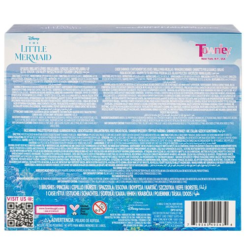 Townley Girl The Little Mermaid Clam Beauty Compact Set Kit with Lip Gloss Palette, Makeup Set for Kids Girls, Ages 3+ Perfect for Parties, Sleepovers and Makeovers