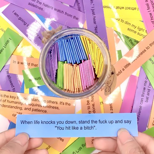 Badass Affirmation Jar, Inspirational Gift, Daily Affirmations for Women, Funny Affirmation Cards, Birthday Gifts for Her, Women, Valentines Day Gifts