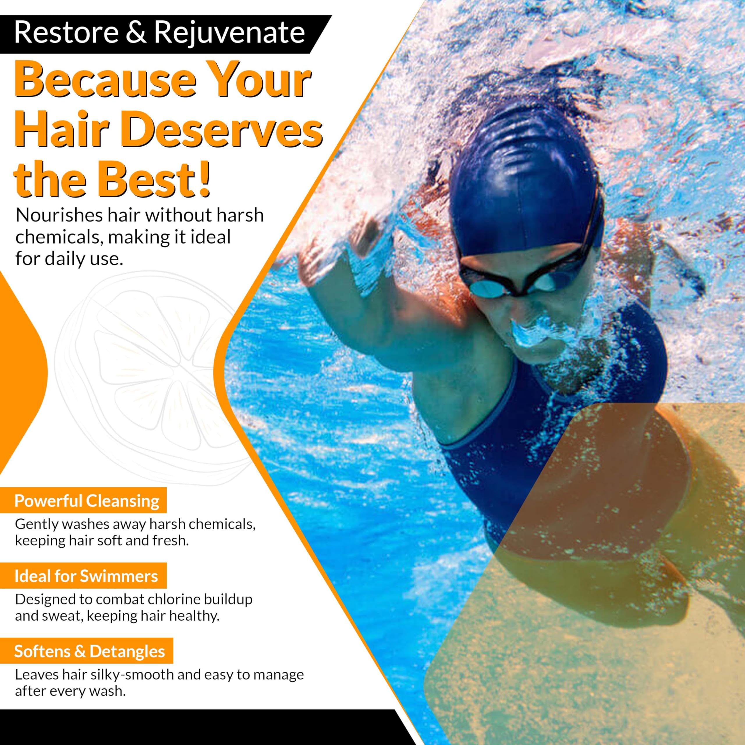 Zealios Swim & Sport Conditioner 32 Oz - Sulfate-Free Moisturizing Hair Conditioner, Hair Treatment for Swimmers & Athletes, Chlorine Removal, Hydrating, Vegan, Protects Color Treated Hair