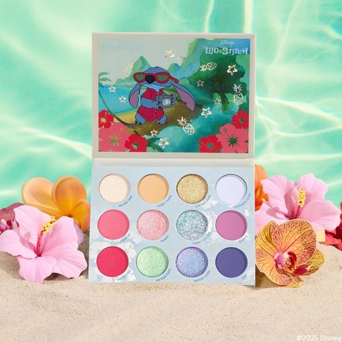 ColourPop Beach Dreamin’ Eyeshadow Palette - Limited Edition 12 Shades of Matte, Metallic & Glitter - High-Pigment Eye Makeup (0.48 oz)