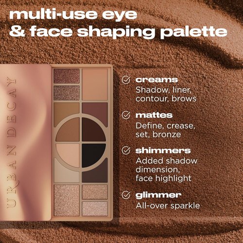 Urban Decay Naked Palette & Dewy Setting Spray Bundle - Multi-Use Neutrals | All Nighter Waterproof (4 Fl Oz)