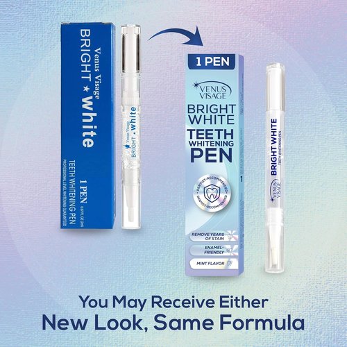 Venus Visage Teeth Whitening Pen - Award-Winning Formula for Low Sensitivity - 20+ Uses, Mint (2 Pack)