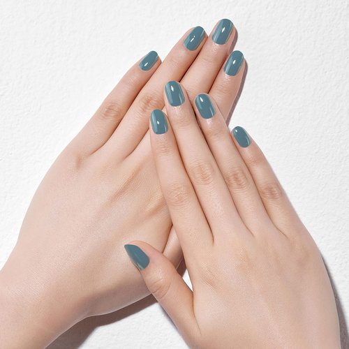 Dashing Diva Glaze Nail Strips - Ocean Bay | Works with Any LED Nail Lamp | Long Lasting, Chip Resistant, Semicured Gel Nail Strips | Contains 34 Salon Quality Blue Nail Wraps, 1 Prep Pad, 1 Nail File