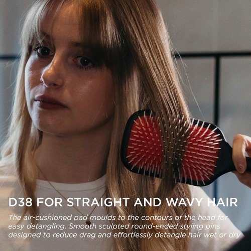 Denman Detangling Paddle Brush - Versatile Wet/Dry Hair Styler for Curly, Coily & Straight Hair | Ideal for All Hair Types