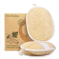Herbvian Vietnamese Natural Loofah Exfoliating Body Scrubber Pads, 100% Plant-Based Shower Luffa Sponge, Bath Loofah for Women Men (2, Pack of 2)