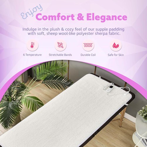 Skiennix Massage Table Warmer - 71"x31" Heated Pad with Adjustable Temperature & Auto Shut-Off | Soft Sherpa Fabric