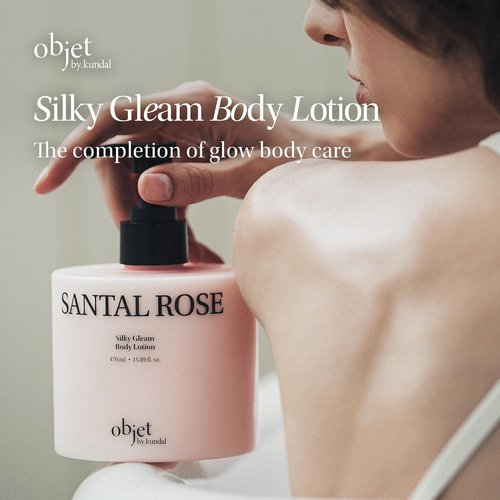 Objet Silky Gleam Body Lotion - Deep Hydration with Niacinamide & Vitamin C&E - Santal Rose (450ml)